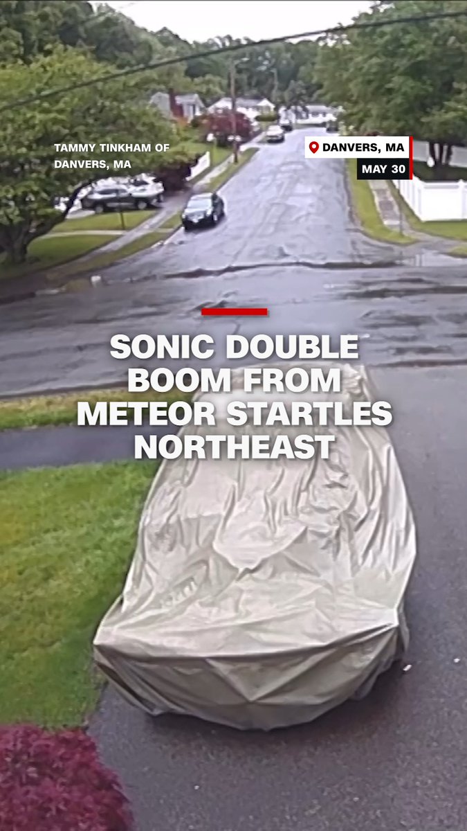 The booms were caused by a 3-foot-wide meteor entering the atmosphere near the New Hampshire border with Massachusetts, according to the American Meteor Society.