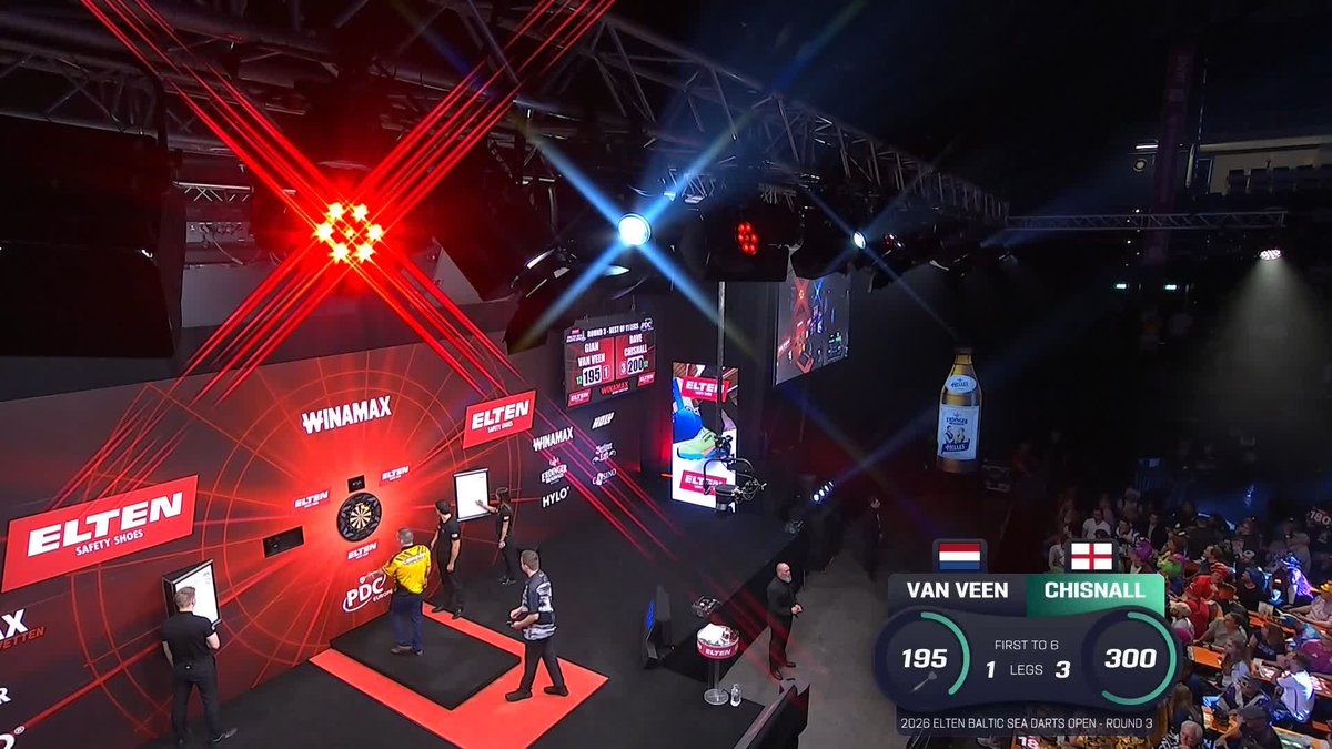 TOPS-TOPS FOR CHIZZY! Dave Chisnall takes out 100 with two double 20's, racing into a 4-1 lead over the number one seed - Gian van Veen! 📺 #ET8