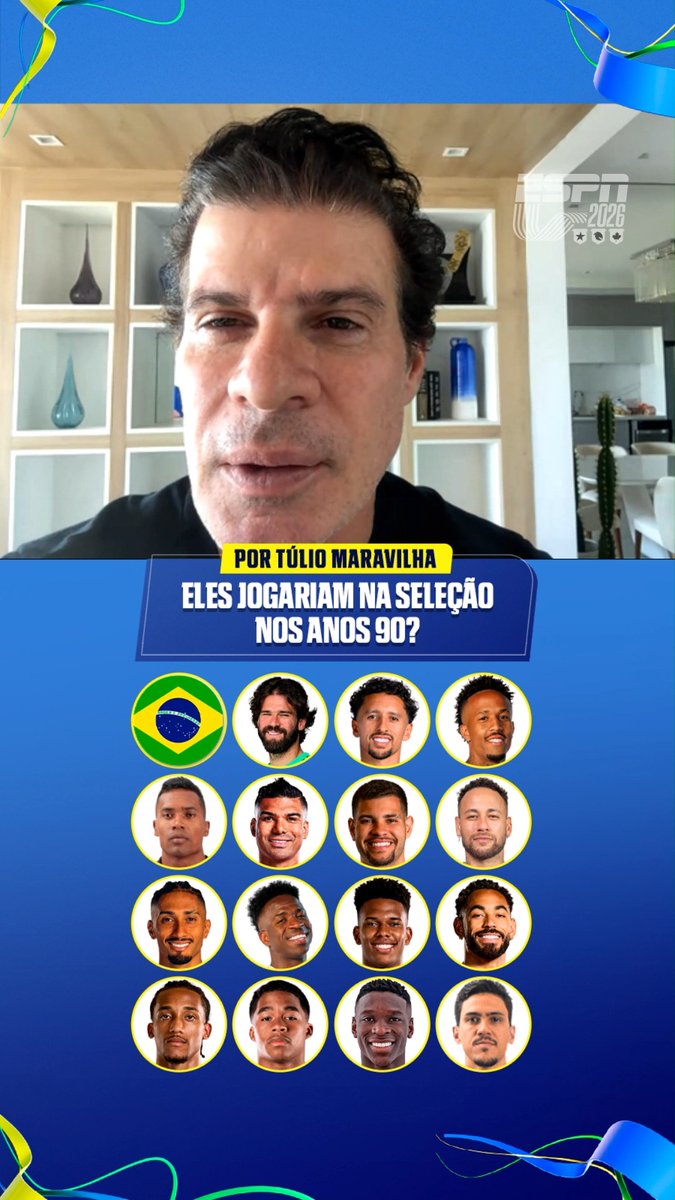 Esses jogadores atuais seriam convocados para a seleção brasileira se atuassem nos anos 90? Túlio Maravilha respondeu! #ESPN2026 #FutebolNaESPN