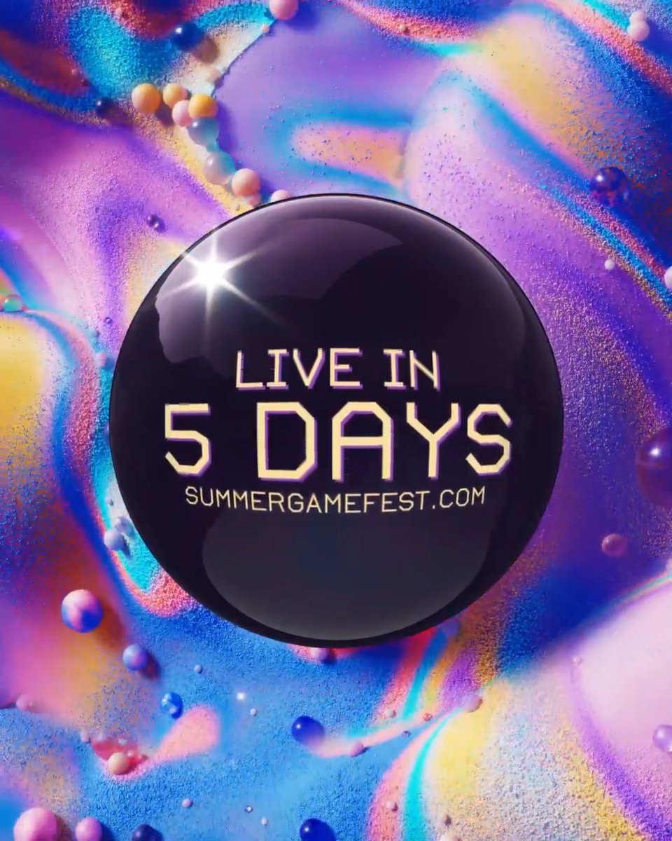 Just 5 days until our biggest #SummerGameFest live show yet. See you live on Friday at 5p ET / 2p PT / 10p BST / 11p CEST / 6a JST
