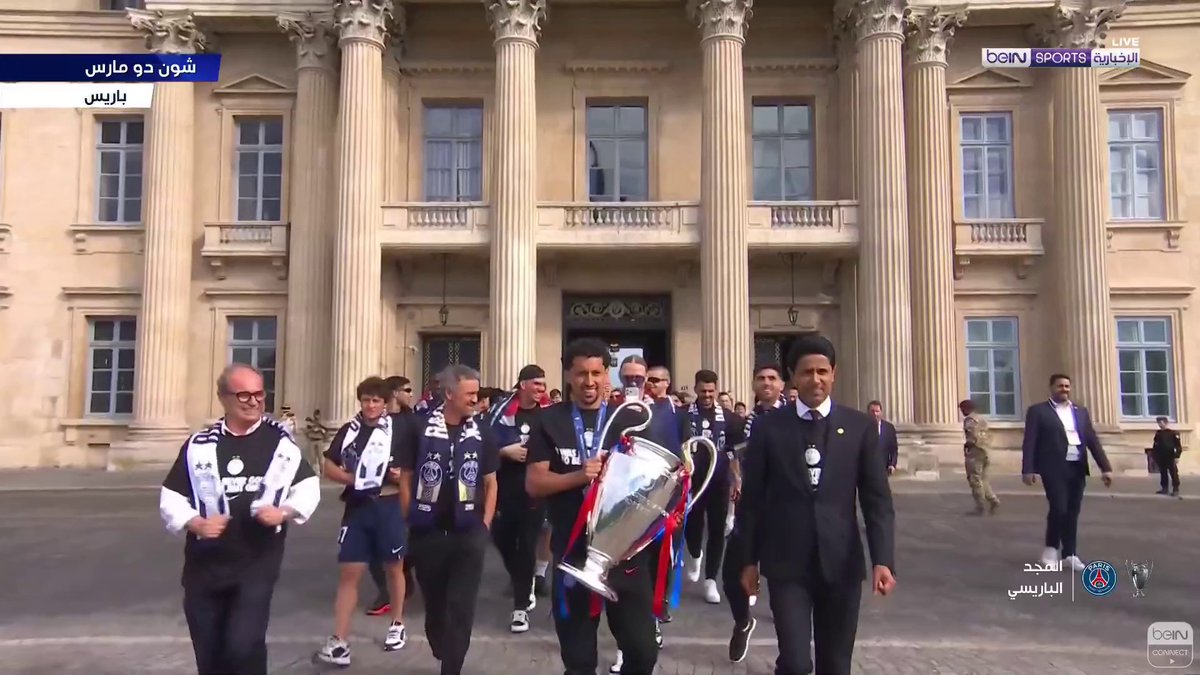 🚨🏆 باريس سان جيرمان يحتفل بلقب دوري أبطال أوروبا مع جماهيره في شامب دو مارس ✨🔥