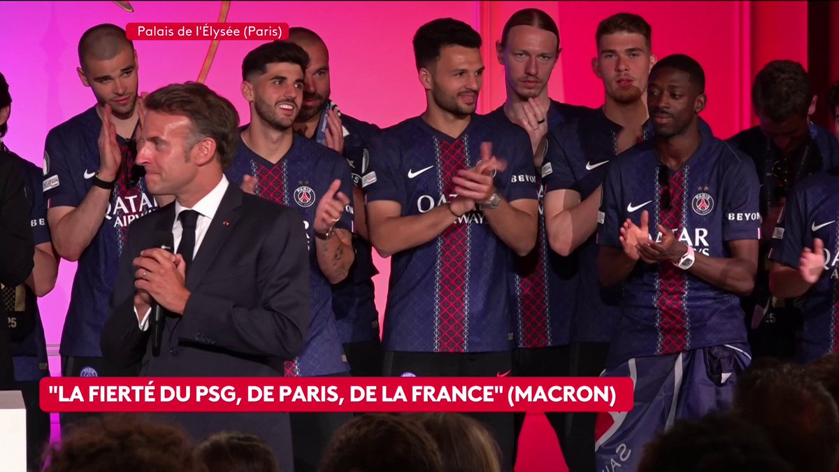 🔴 DIRECT. Emmanuel Macron s'exprime depuis l'Élysée après le sacre du PSG : "Quand on regarde saison après saison ce que vous arrivez à faire, on a le sentiment que tout était prévu. Vous êtes des maîtres dans l’art", le président a tenu à saluer le staff du PSG. #canal16