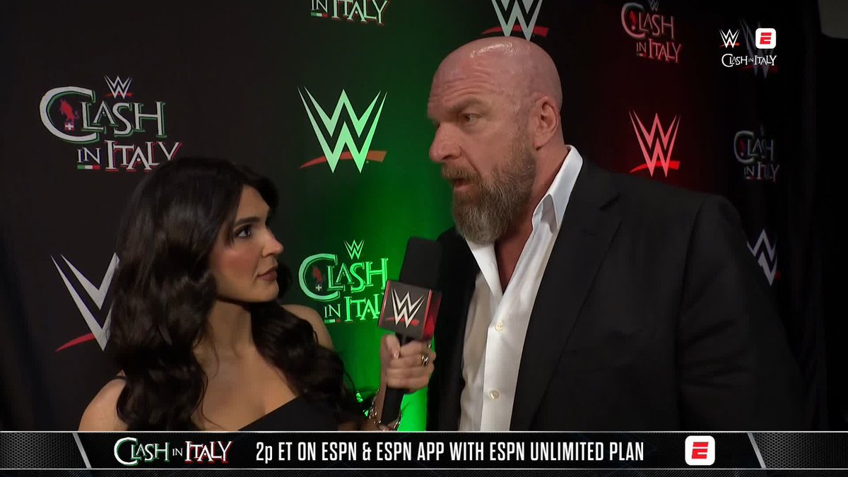 The Game Triple H believes tonight will change the LANDSCAPE of WWE! 👊 #WWEClash in Italy streams TODAY at 2 ET/11 PT on the ESPN App in the U.S. and Netflix internationally, with the first hour streaming LIVE on ESPN!