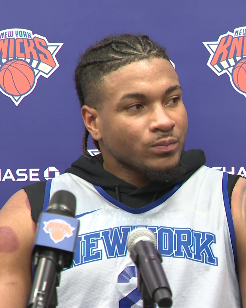 "These moments, you don't get a lot in life." Deuce McBride talks about enjoying the moment as the Knicks get ready to play in the NBA Finals: