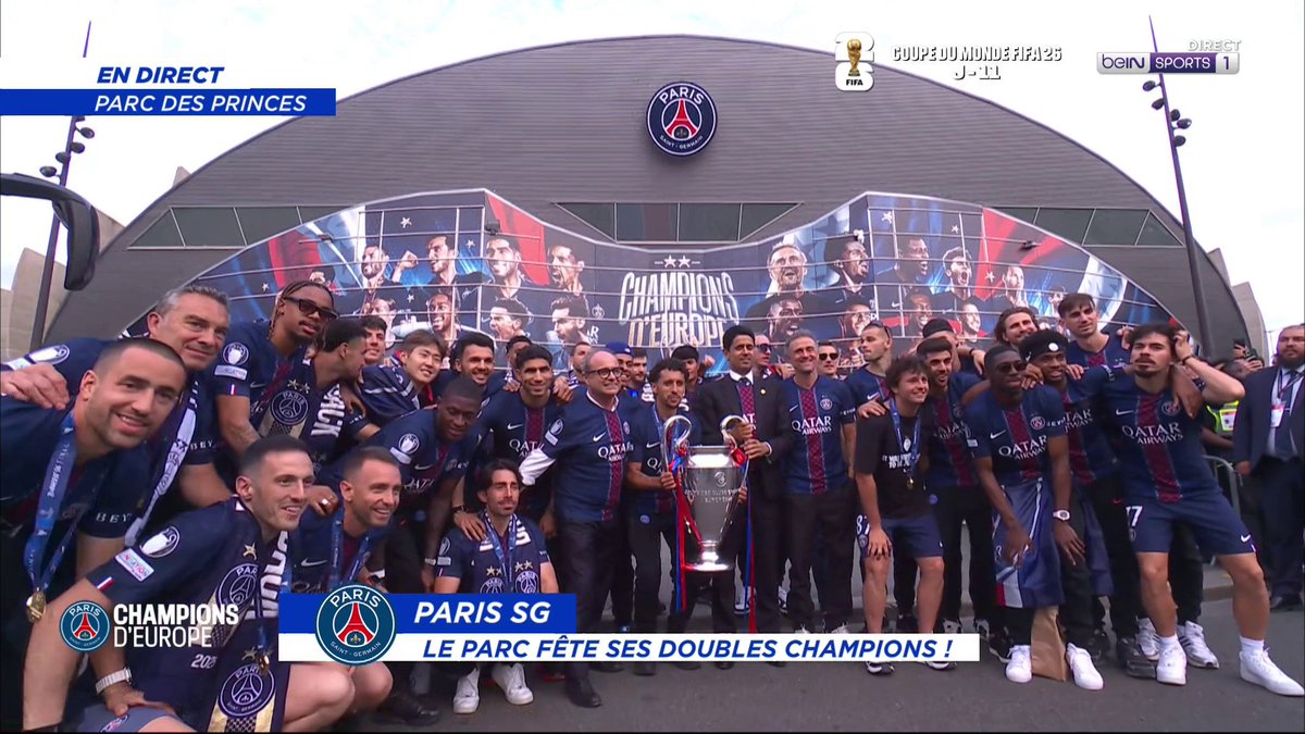 🚨 LES JOUEURS DU PARIS SAINT-GERMAIN ARRIVENT DÉSORMAIS AU PARC DES PRINCES 📍❤️💙 LA FÊTE CONTINUE 🤩🥳