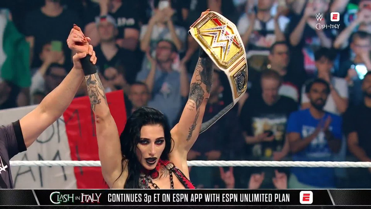 .RheaRipley_WWE ERADICATES Jade Cargill in Italy! 👏 MAMI IS STILL THE CHAMP!!! #WWEClash