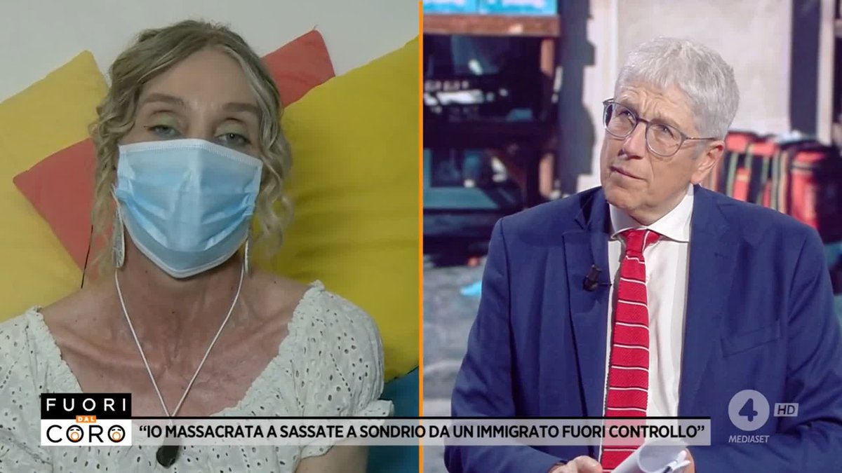 "In casa porto la mascherina perché quando mi pettino e mi trucco non voglio vedermi per paura di non riconoscermi più" Doriana, aggredita a sassate a #Sondrio da un immigrato irregolare. #Fuoridalcoro