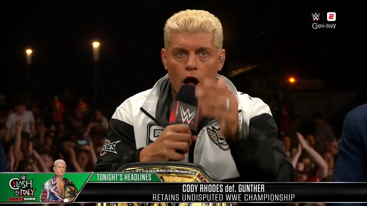 .Cody Rhodes responds to how tonight's match with Gunther ended 👀