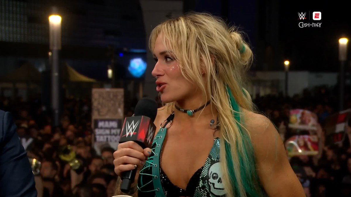 "I love you guys" 🫶 Sol Ruca shows love to the Turin fans after her Women's Intercontinental Title WIN tonight!