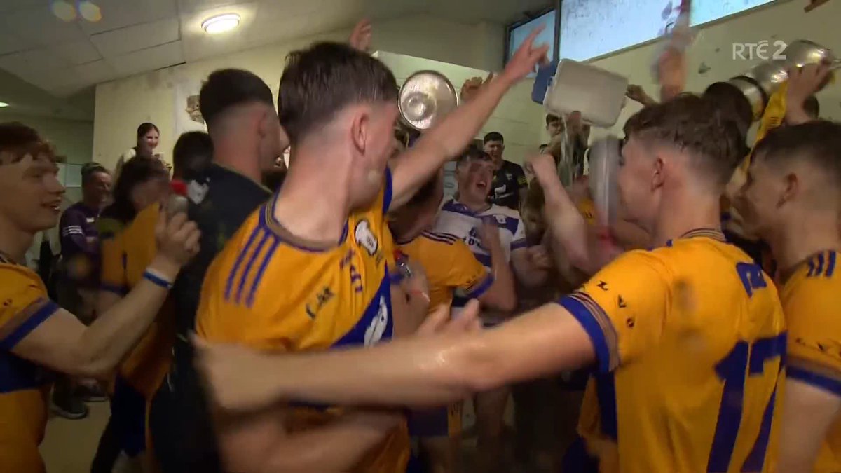 'It'll be fairly wild, I'd say' - Brilliant scenes from the Clare dressing room after winning the All-Ireland Under-20 hurling final against Galway #SundayGame #RTEGAA #RTESport