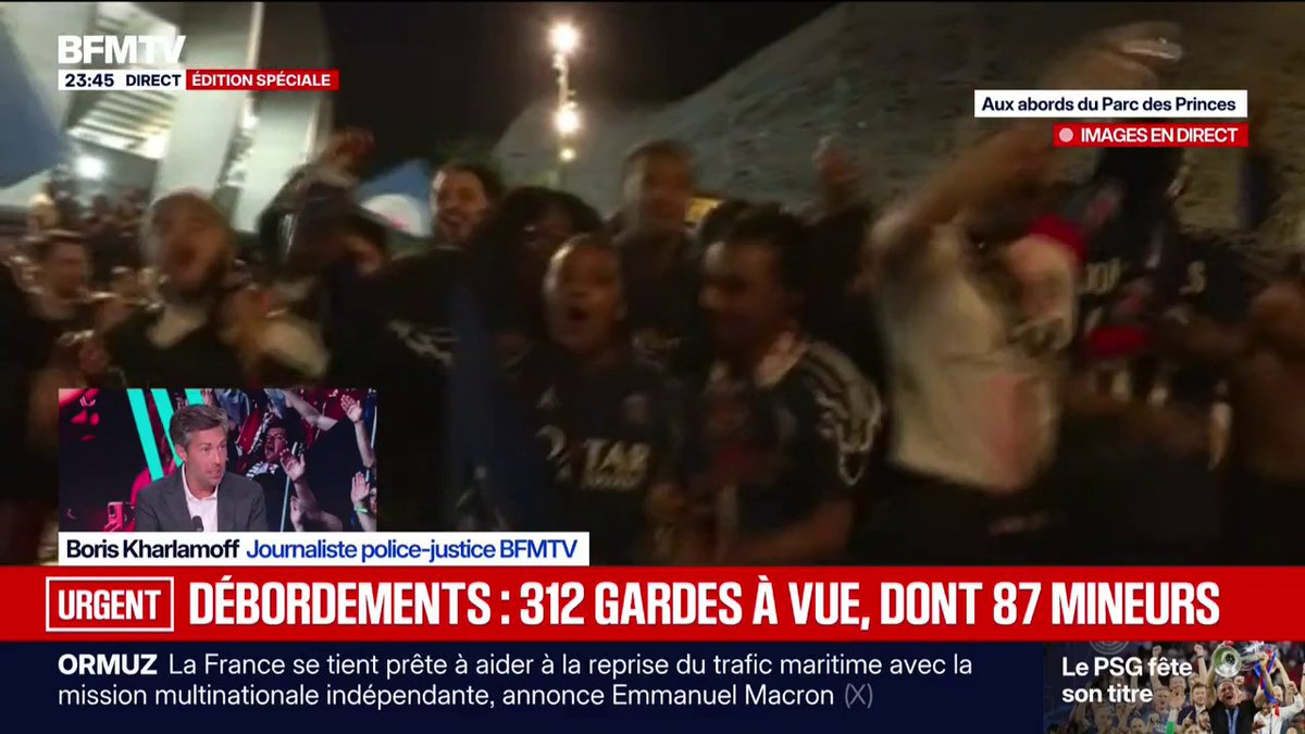 PSG: 312 gardes à vue, dont 87 mineurs, selon le parquet de Paris