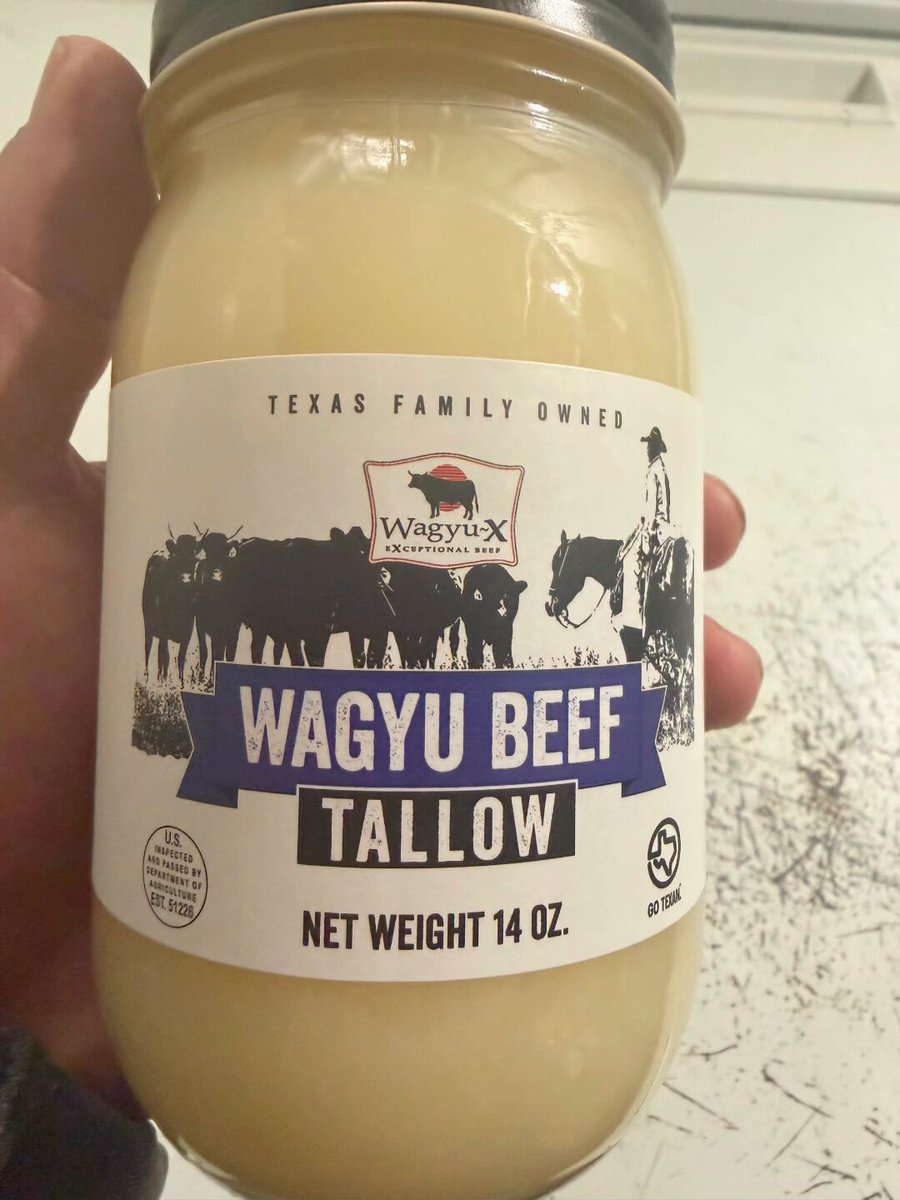 If people get triggered by the sight of someone eating butter, wait until they see this! This Wagyu beef tallow from King of Biltong's website is phenomenal. It's like beef puddin and good enough to eat right out of the jar. Seriously, it just needs a little salt. Not even fluffing. This stuff is the best I ever tasted but I promise to cook with most of it.
