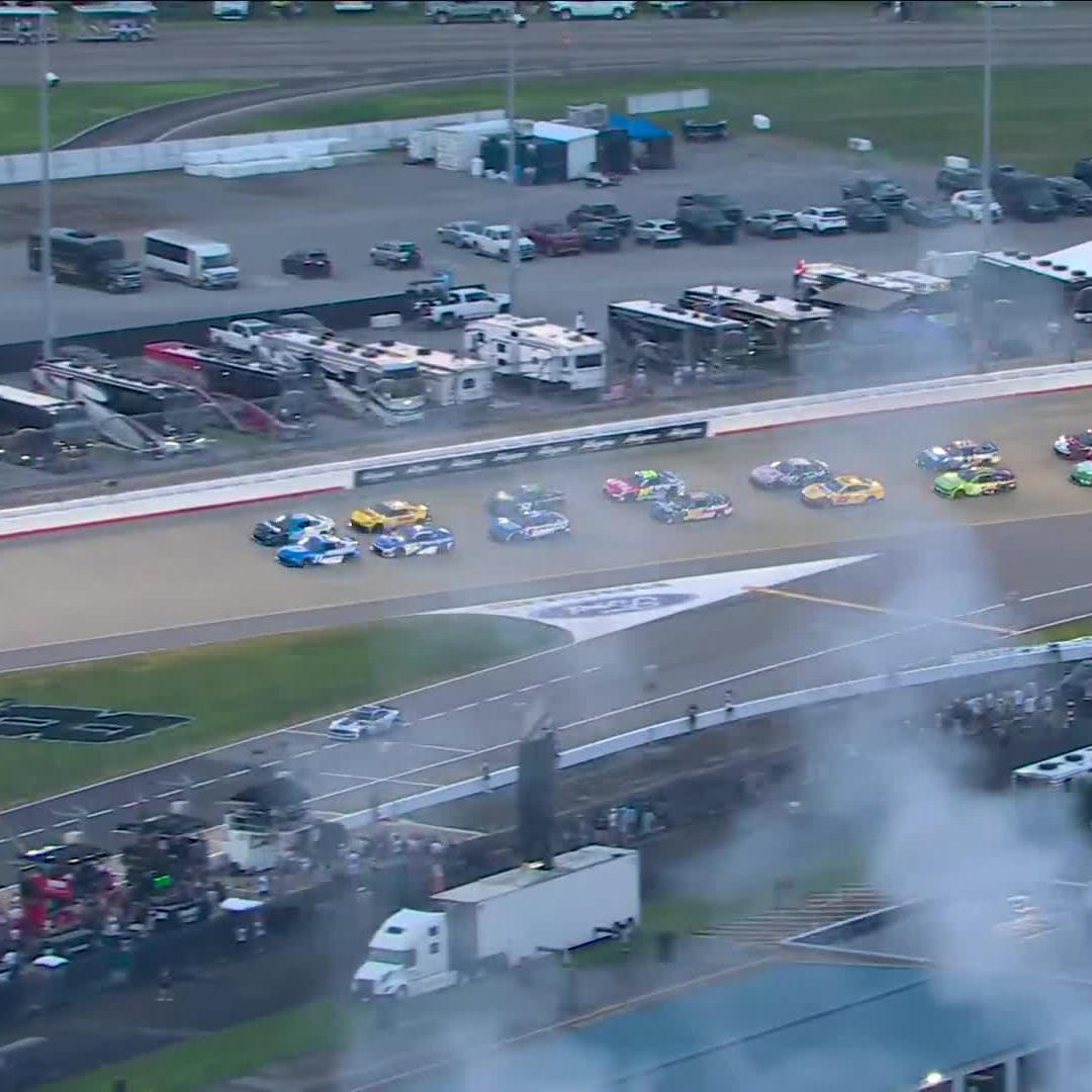 PENALTY: Denny Hamlin is penalized for jumping the start. The No. 11 Toyota must serve a pass-through penalty.