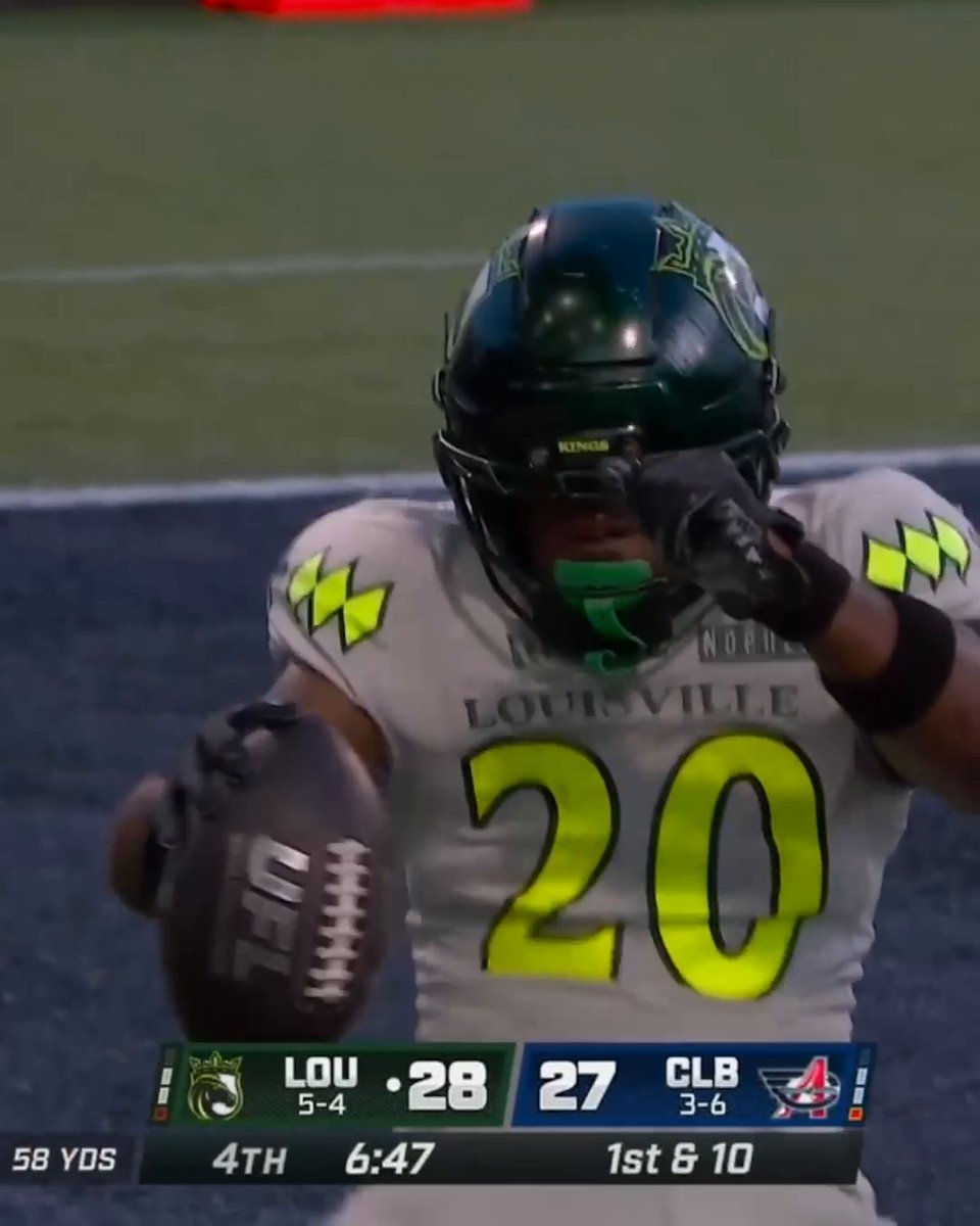 LOUISVILLE STAND UP 🔥 Jaden Shirden danced his way to two 4th quarter TDs to beat the Columbus Aviators 😤