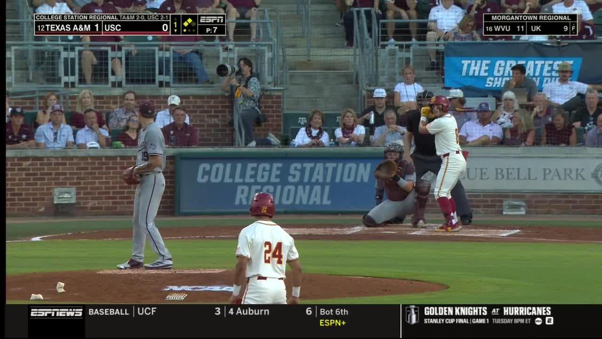 BOT 1 | 4 in the first and the Aggies are headed to the pen ✌️ USC 4, TAMU 1 📺 ESPN #FightOn x #GameDay