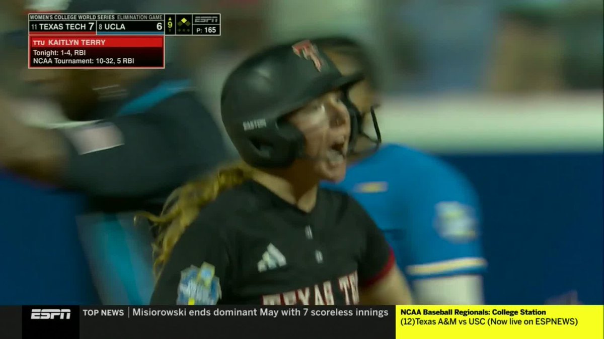 Kaitlyn Terry hit .257 for UCLA last season She crushed a go ahead double in the Top of the 9th against her former team