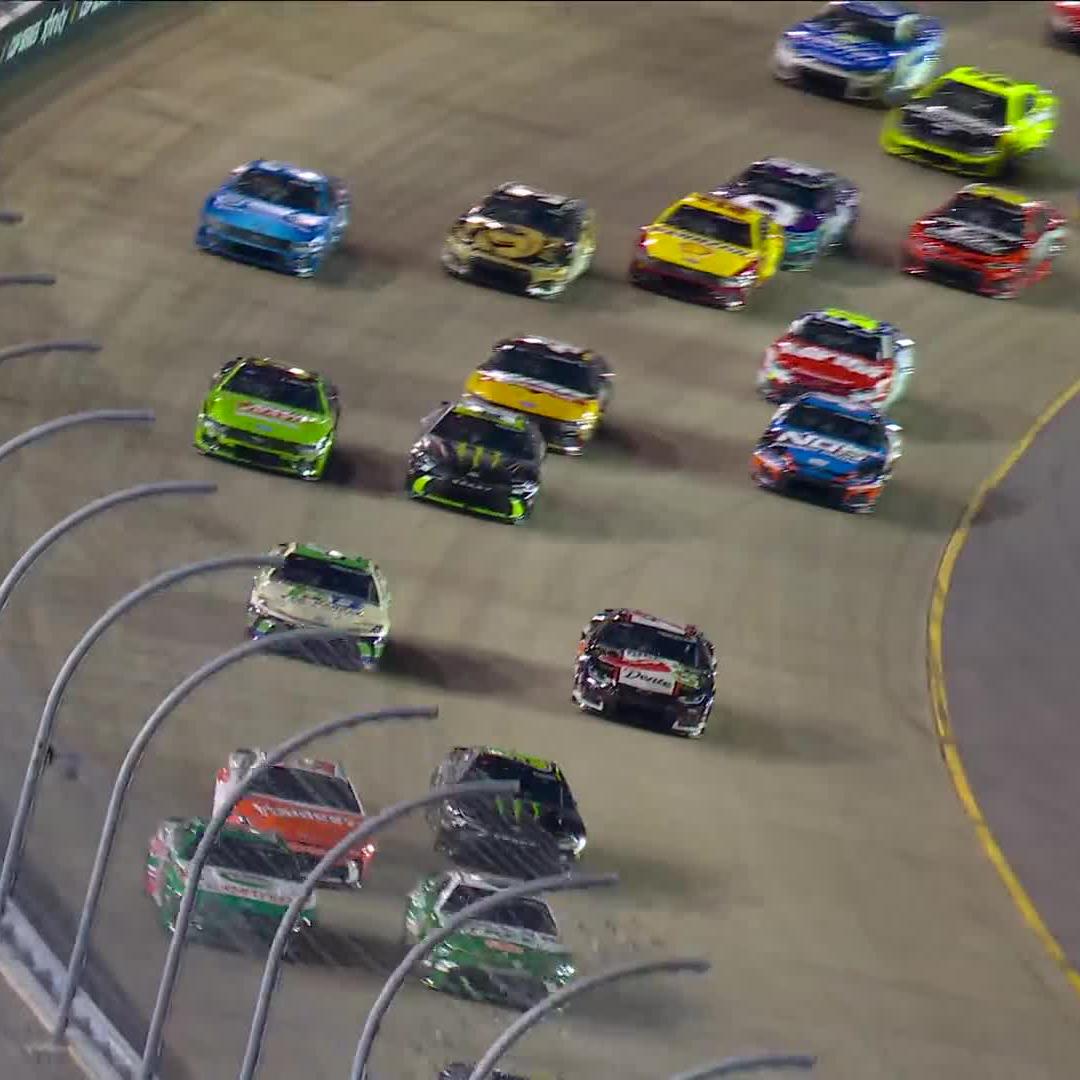 The field stacks up and Brad Keselowski gets turned.