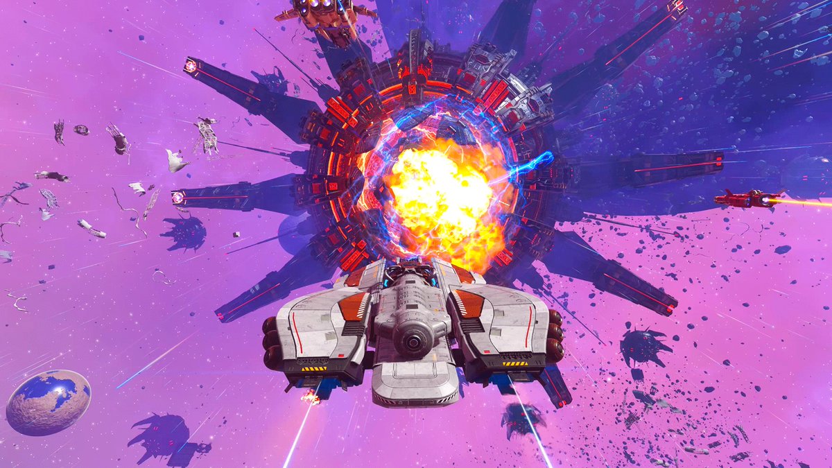 Partake in epic space battles as players branch off into three factions to cooperate, strategize, and compete to take on an existential threat to the universe itself in No Man's Sky's The Swarm update trailer.