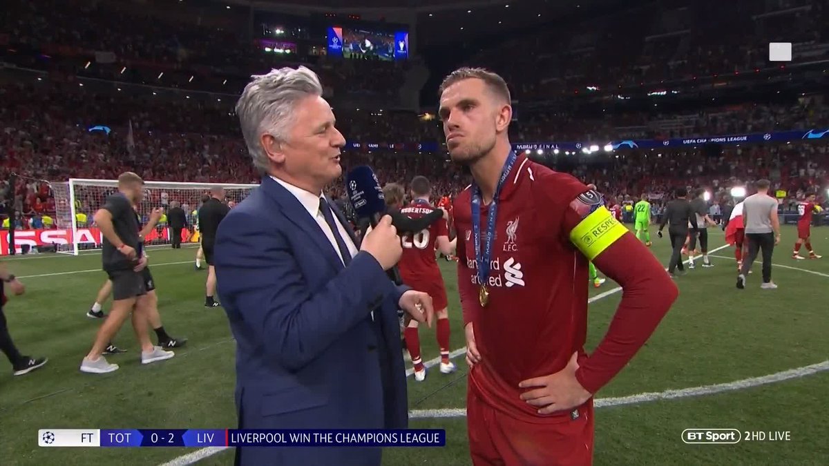 "Without the manager, this is impossible." "This is what you do it for, the best moment of my life." Jordan Henderson after winning number six ❤️🏆