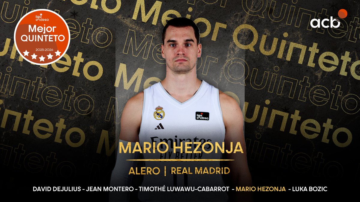 🎮 Un jugador de videojuego, de los que te hacen frotarte los ojos dos veces para ver si es real lo que ves cuando él esta en cancha... MARIO HEZONJA, miembro del MEJOR QUINTETO de la #LigaEndesa 2025-26 #LigaEndesa | Mario Hezonja | Real Madrid Basket