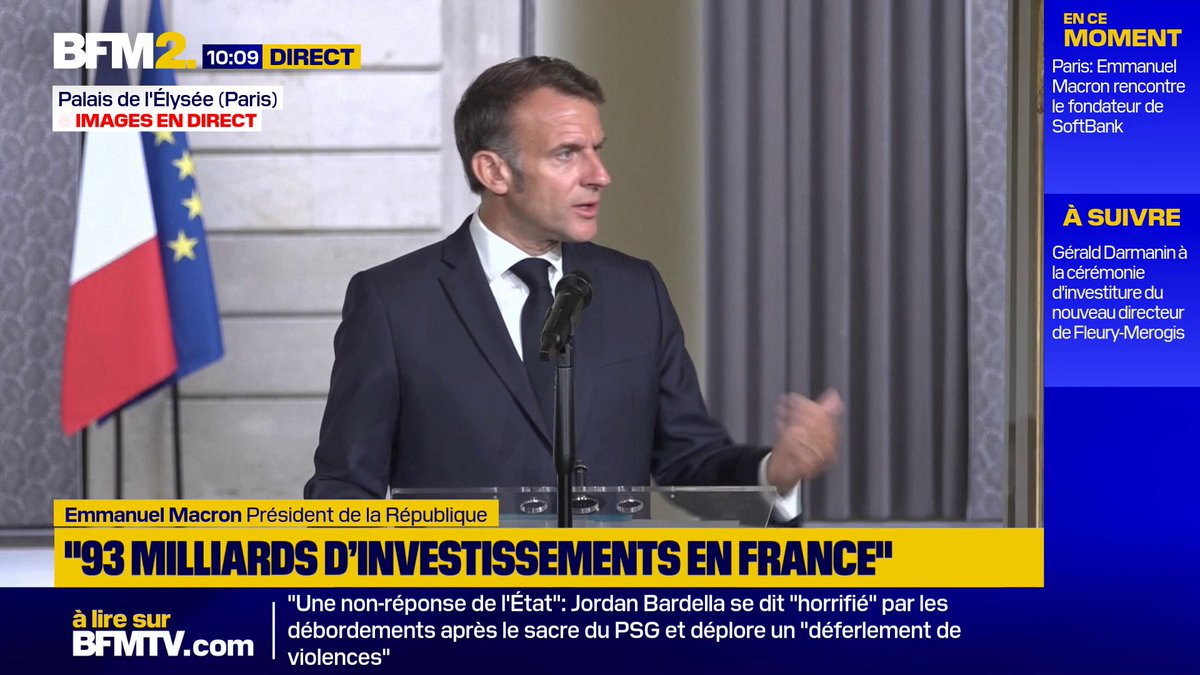 Choose France: Emmanuel Macron annonce des investissements record pour 93 milliards d'euros, créant "plus de 15.000 emplois" #BFM2