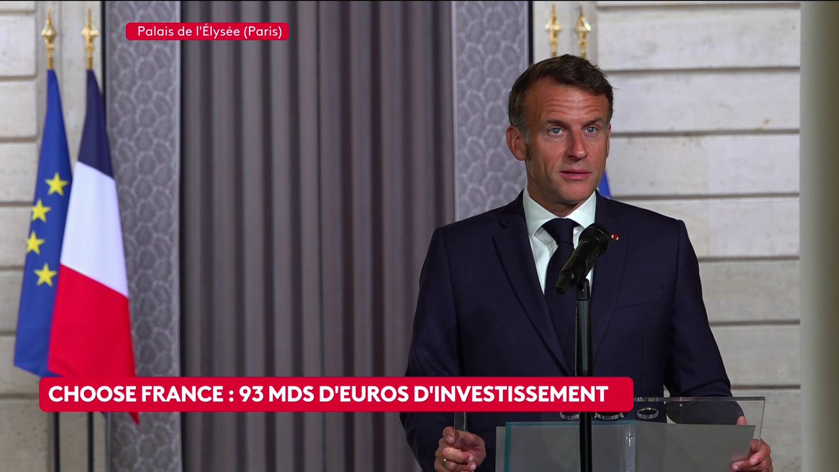 🔴🗣 "Pour nous, c'est un résultat exceptionnel", déclare Emmanuel Macron dans le cadre du sommet Choose France, au géant japonais du secteur des technologies SoftBank, qui s'engage à investir 75 milliards d'euros dans des infrastructures liées à l’IA. #canal16