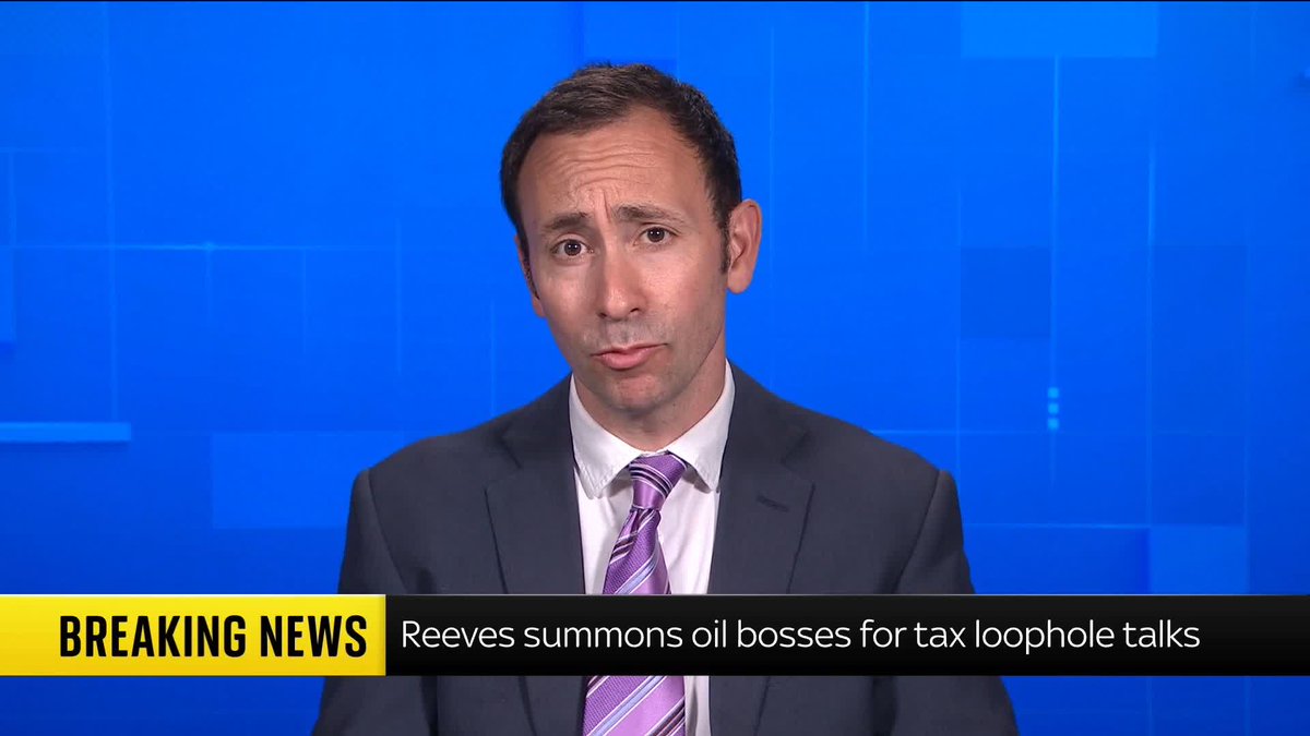 BREAKING: Reeves summons oil bosses for talks over clampdown on foreign tax loophole City editor Mark Kleinman has the story 📺 Sky 501, Virgin 602, Freeview 233, and YouTube