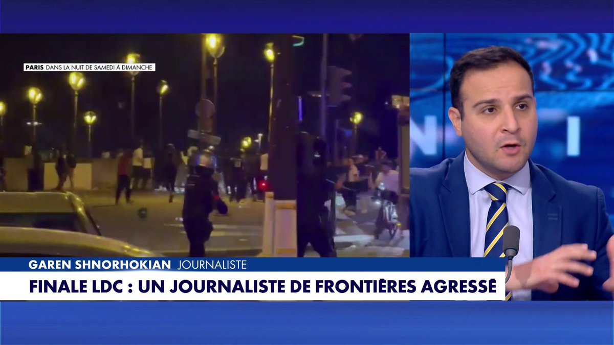 Garen Shnorhokian (Frontières-Cnews) revient sur l'agression dont il a été victime en couvrant les célébrations de la victoire du PSG