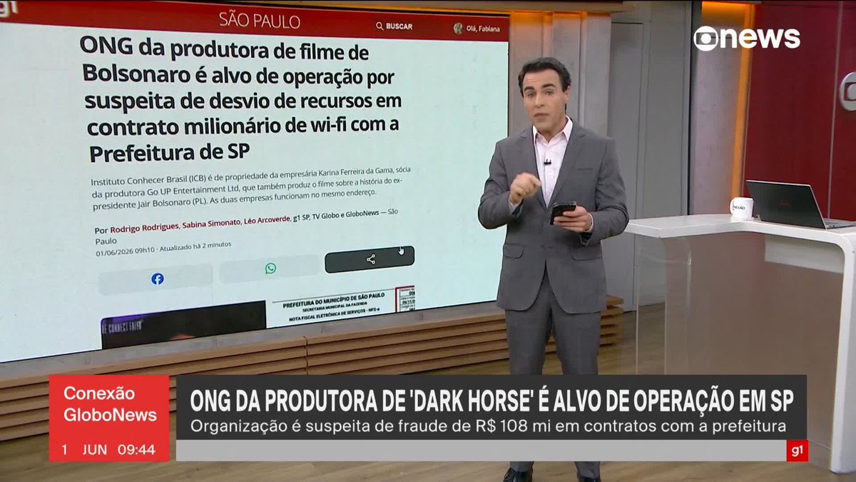 ONG da produtora de ‘Dark Horse’ é alvo de operação por suspeita de fraude em contratos com a Prefeitura de São Paulo. ➡️ Assista à #GloboNews: #GloboNewsEmPonto