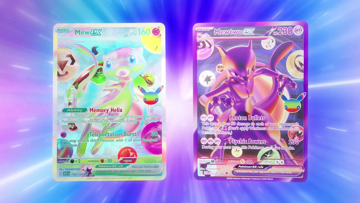Guettez l’extension 30ᵉ Anniversaire du #JCCPokemon composée en TOTALITÉ de cartes brillantes, avec 30 illustrations de Pikachu et une nouvelle rareté : futuriste rare ! 🎉 Sortie mondiale le 16 septembre !