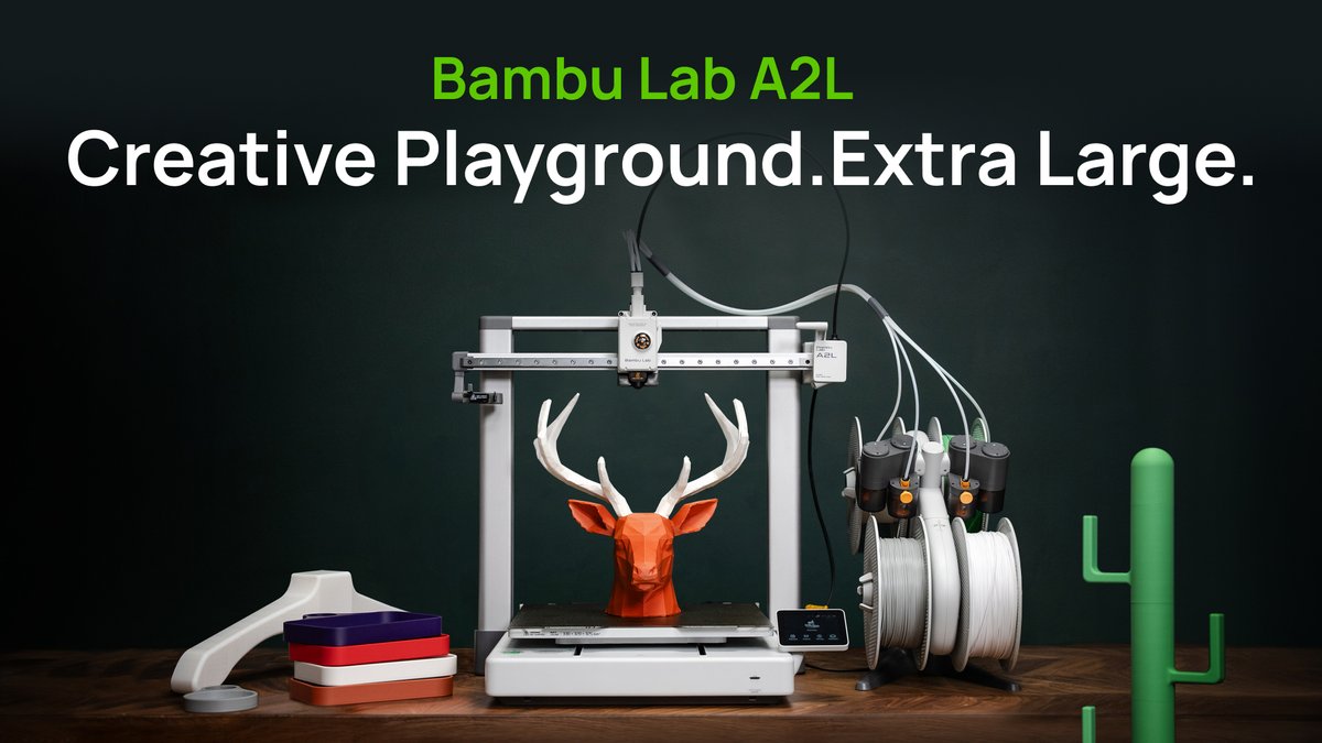 Forget everything you know about what a 3D printer can do. This is about what you can do for your home. The Bambu Lab A2L takes everything from the iconic A1, packs more capabilities, and scales it to 320mm. • Large enough for modular furniture. • Precise enough for leather and fabric cutting using its interchangable modules. • Simple enough to run with a single push of a button. Check out how The Swedish Maker used the A2L to custom design his office setup. What would you use the A2L to build for your space? 🛋️💡 Learn More: #BambuLab #3DPrinting #BambuLabA2L #Creative