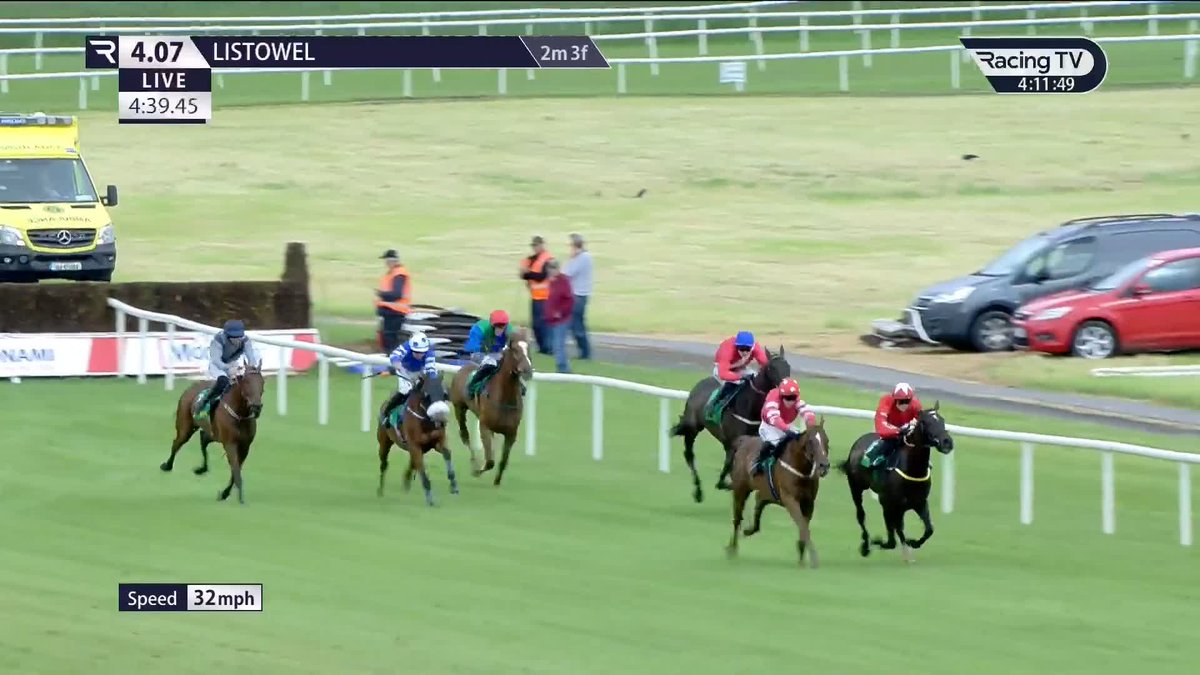 Jesse Evans capitalises on a bad mistake at the last by Blood Destiny to land the John J. Galvin Chase for Noel Meade Racing. Listowel Races ๐ดโช๏ธ
