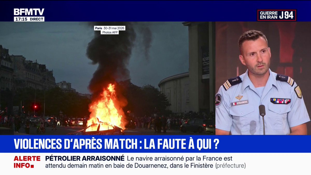 Violences après la victoire du PSG: "On n'a pas du tout été dépassé par les événements de ce week-end", déclare le porte-parole de la Gendarmerie nationale