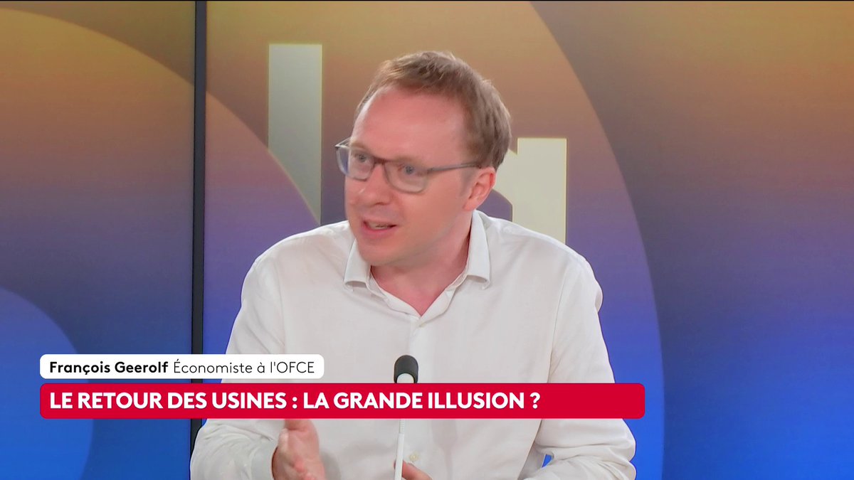 🔴 🗣️ Le retour des usines : la grande illusion ? "Chaque année on détruisait des emplois industriels et on en a recréé [...] mais ça s'est fait au prix de la productivité dans l'industrie", explique François Geerolf, économiste à l'OFCE. #CestTouteLaQuestion #Canal16