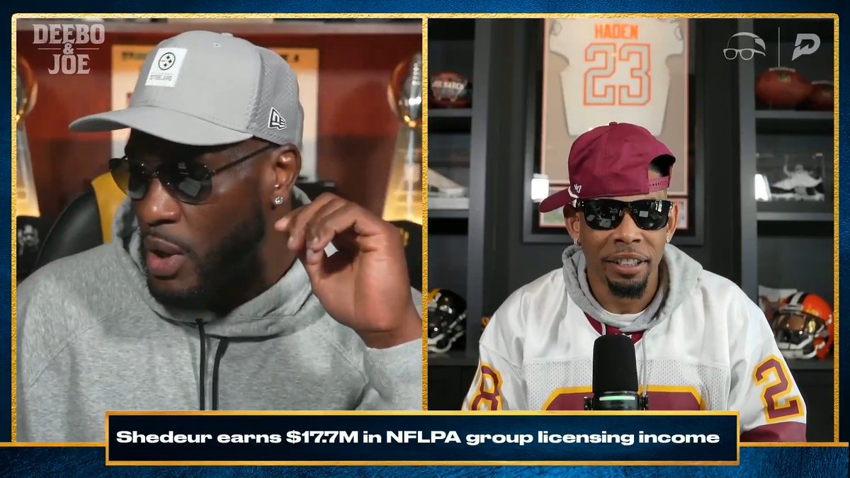 Shedeur Sanders earned $17.7M in NFLPA group licensing income breaking Tom Brady's record of $9.5M 🤯 #DeeboAndJoe react to how much Shedeur's name is selling James Harrison | Joe Haden