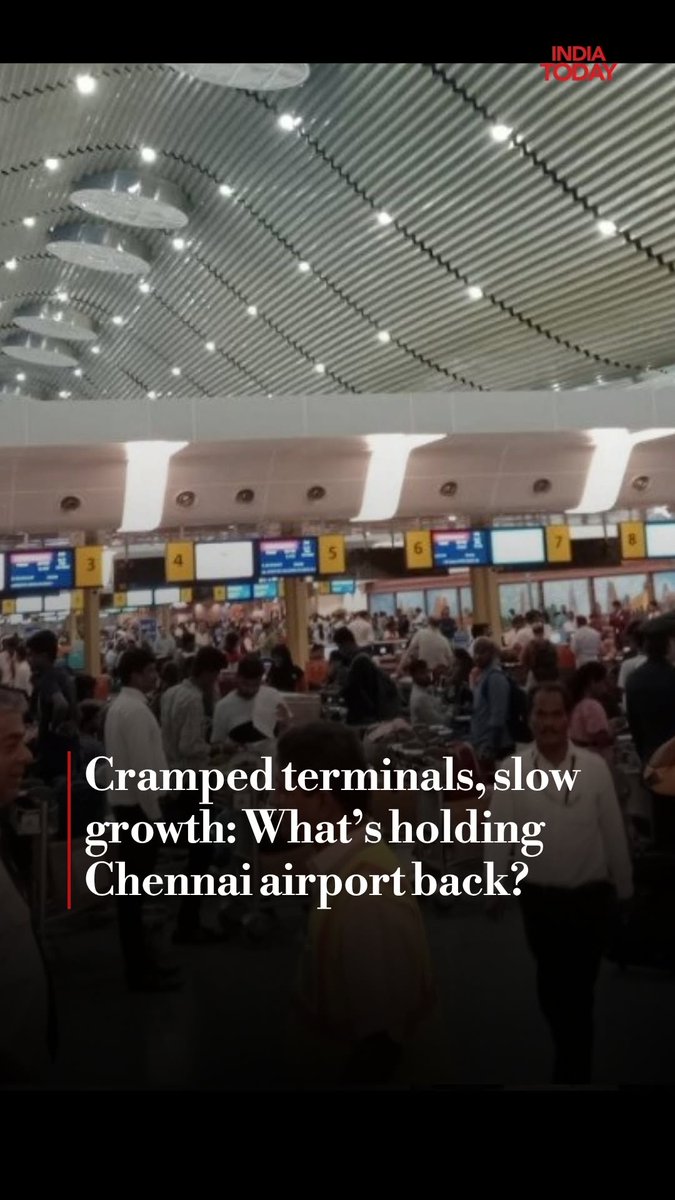 National media coverage on Chennai failing behind other metros on aviation. Other larger cities have much larger, efficient and privatised Airport. Will have long term impact on the economy...CMOTamilNadu TVK Vijay 🙏