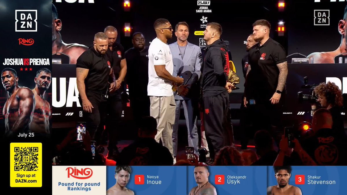 FIRST FACE-OFF 👀 Anthony Joshua vs Kristian Prenga #JoshuaPrenga | DAZN | July 25
