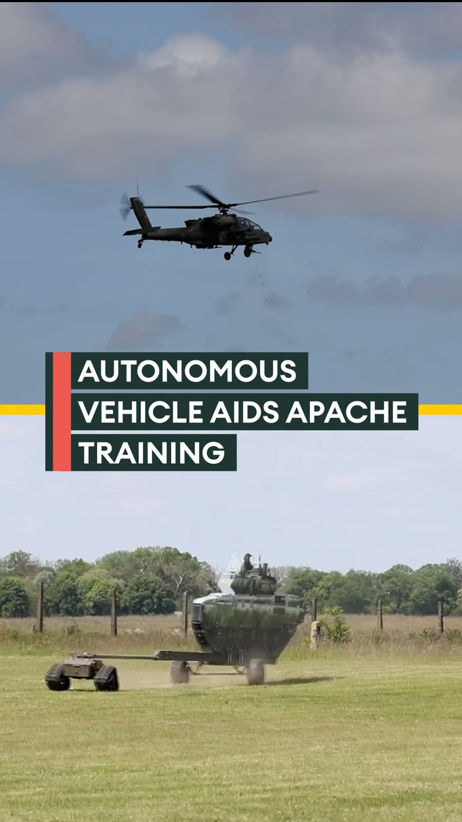 A step towards greater realism🚁 An unmanned vehicle was used to create moving targets during Apache training, giving British, American and Polish troops a more realistic test of their eyes in the sky