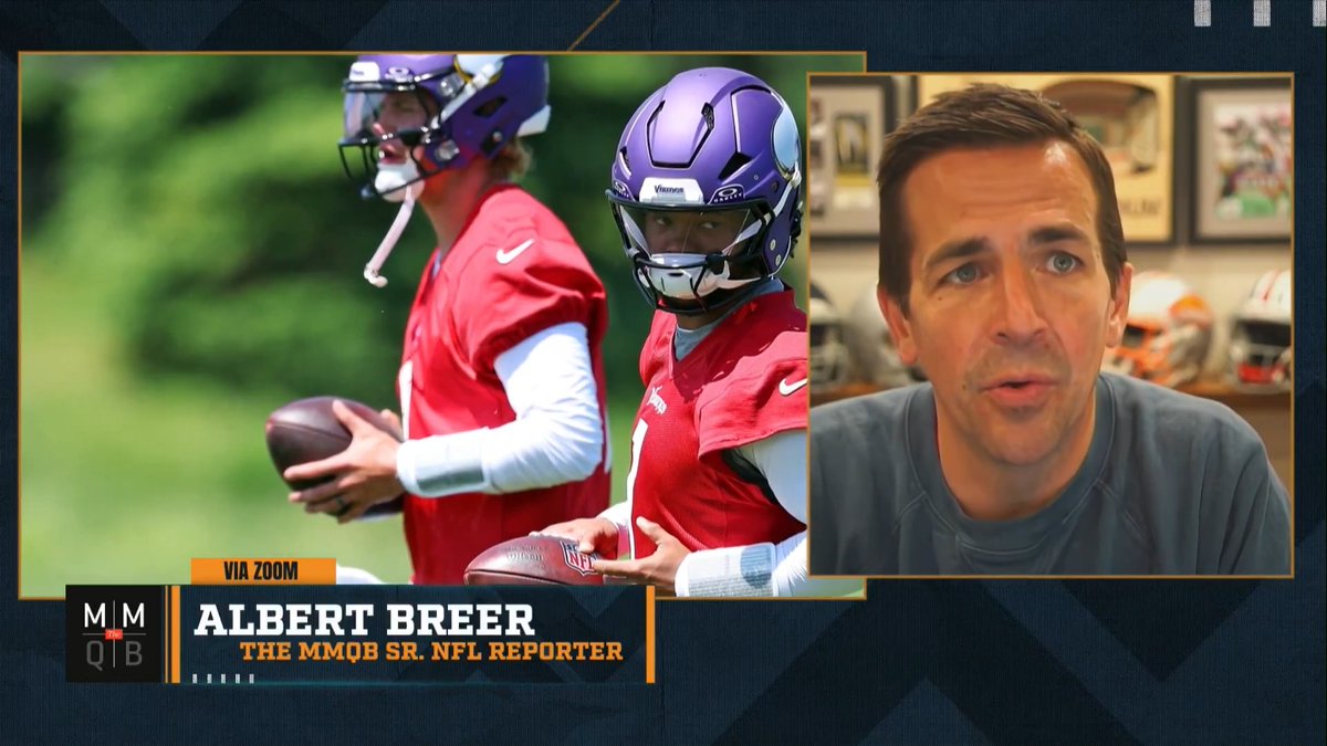 "That roster needs to win now, no one's on scholarship anymore. His (McCarthy) draft status doesn't matter – whoever is the best player for us to win now right now is who Kevin O'Connell is going to pick." – Albert Breer on Kyler Murray, J.J. McCarthy, and the #Vikings