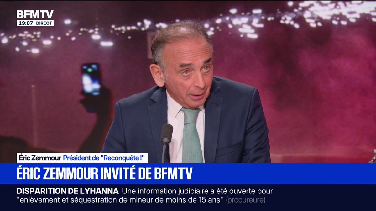 Sacre du PSG: Éric Zemmour, président de "Reconquête!", indique avoir "été suivi" et assure que "ça aurait pu basculer"