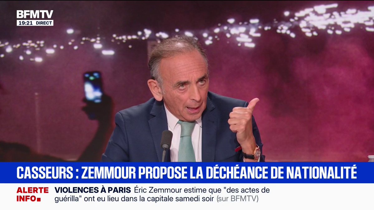 Éric Zemmour, président de "Reconquête!", pointe du doigt "l'immigration négative"