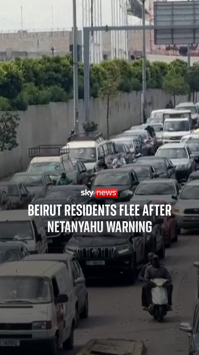There were heavy traffic jams in southern Beirut as people fled after Netanyahu’s warning that the IDF had been ordered to attack the city’s southern suburbs. 🔗