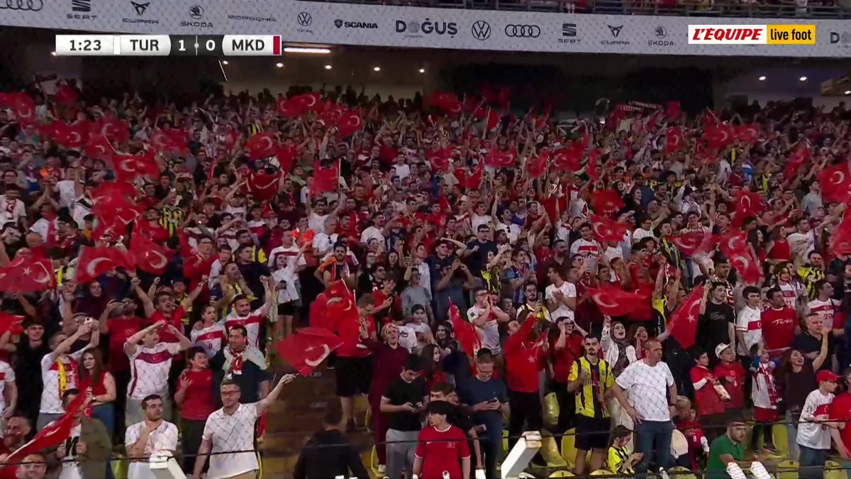 ๐น๐ท - ๐ฒ๐ฐ Les Turcs ne traรฎnent pas : Orkun Kokcu ouvre le score aprรจs 62 secondes de jeu face ร la Macรฉdoine du Nord ! Suivez le match en direct sur L'รquipe live foot #lequipeFOOT