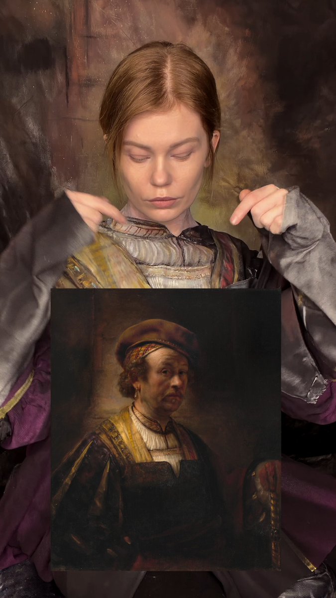 This transformation is actually unreal 😭 Artist Jo Steel reimagined Rembrandt by literally becoming him, turning into the artist’s self-portrait through makeup, costume design, and hand-painted sets. #OpenCall