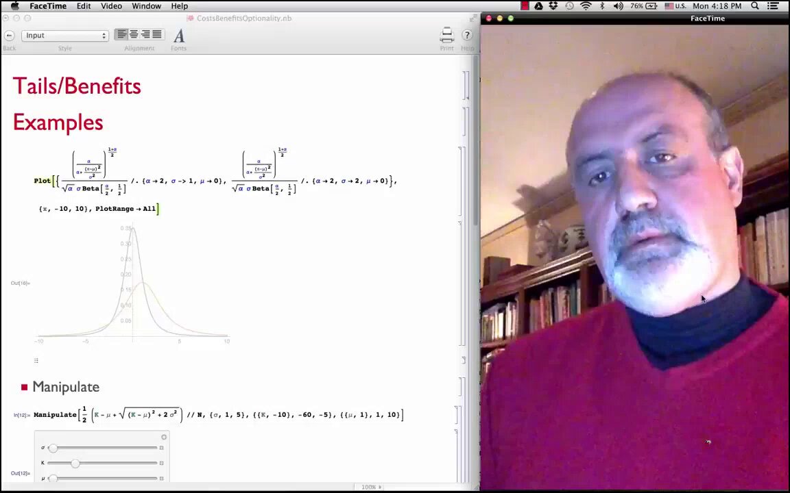 Nassim Taleb just gave the clearest explanation of tail risk I've seen He uses three methods - conditional shortfall, fragility measure, and option pricing - and shows they all converge on the same conclusion. A 1-penny deep out-of-the-money put barely reacts to the mean going up by many standard deviations. It explodes when variance increases. That's the whole argument against applying standard benefit-cost logic to unknown-domain policies