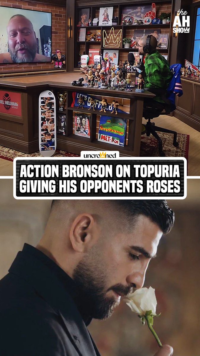 "I don't know about the white rose. It's too gentle. He should have came out with the black rose. It's rare." Action Bronson would've switched up Topuria's #UFCWhiteHouse rose 🌹 #HelwaniShow