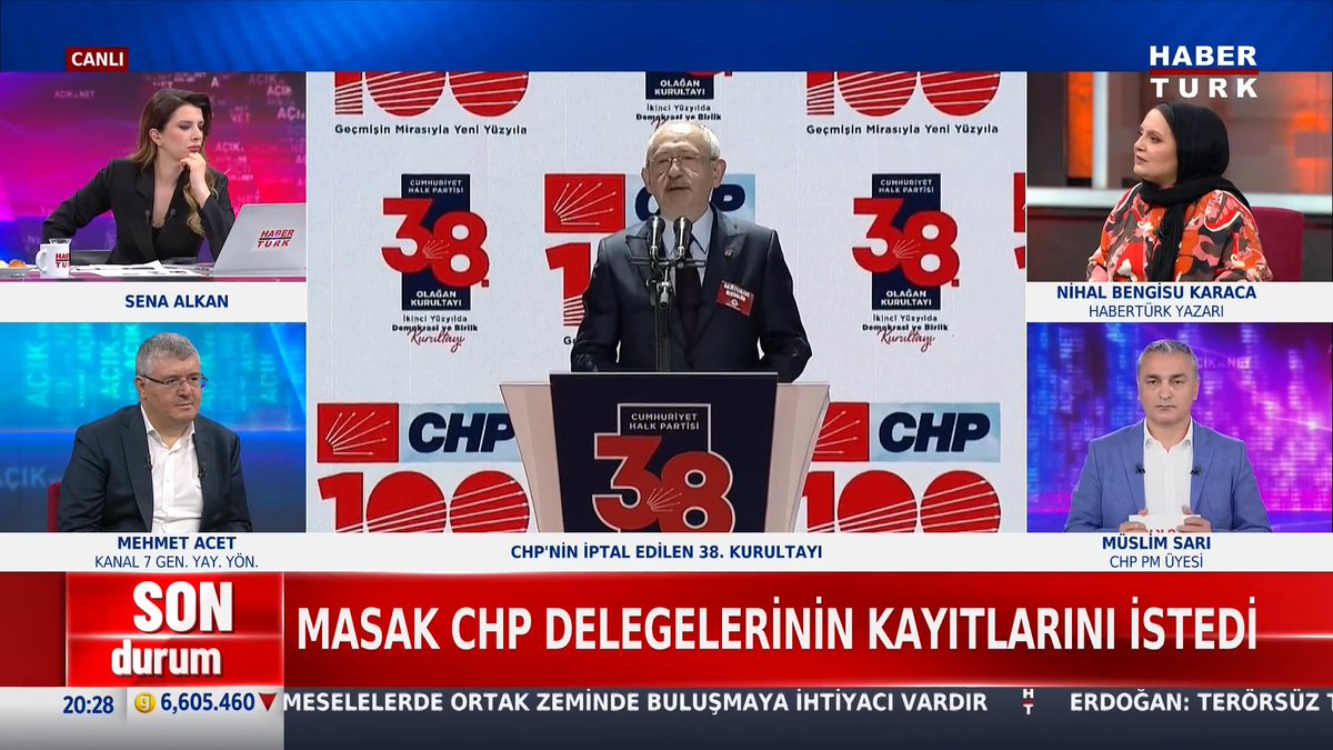 📌MASAK CHP delegelerinin kayıtlarını istedi. Habertürk Yazarı Nihal Bengisu Karaca (Nihal Bengisu Karaca) #AçıkveNet'te değerlendirdi.