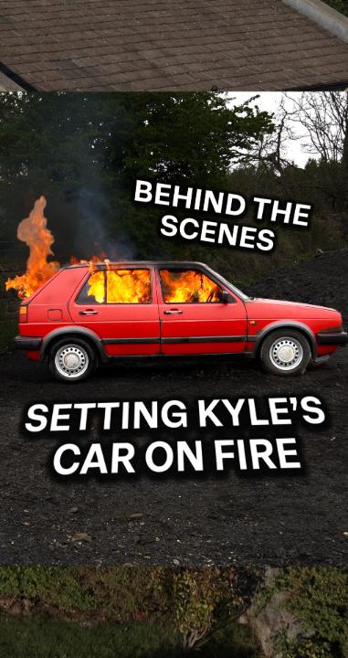 A lot went into setting Kyle's car on fire! #Emmerdale
