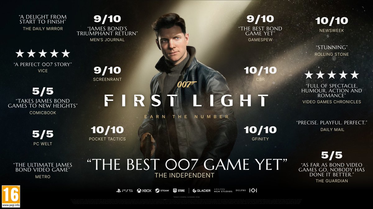 The return of James Bond to gaming in 007 First Light has been nothing short of amazing and we are honoured to be on this journey with you. GET NOW #007FirstLight #EarnTheNumber