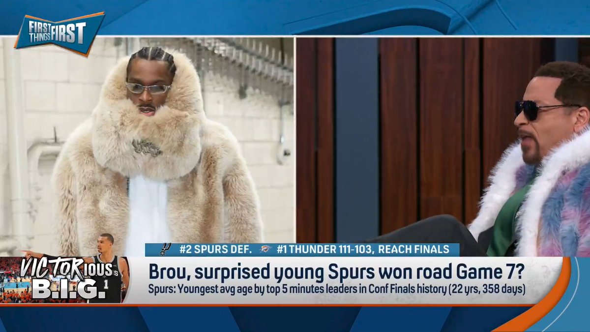 “I told you guys... the Spurs would march into OKC’s house and demand that SGA give them one of his fabulous fur coats… kicked up their feet… they said get ready for a DELICIOUS Game 7 with Tex-Mex food and a prickly pear margarita.” Chris Broussard calls for la boîte 🤣😭